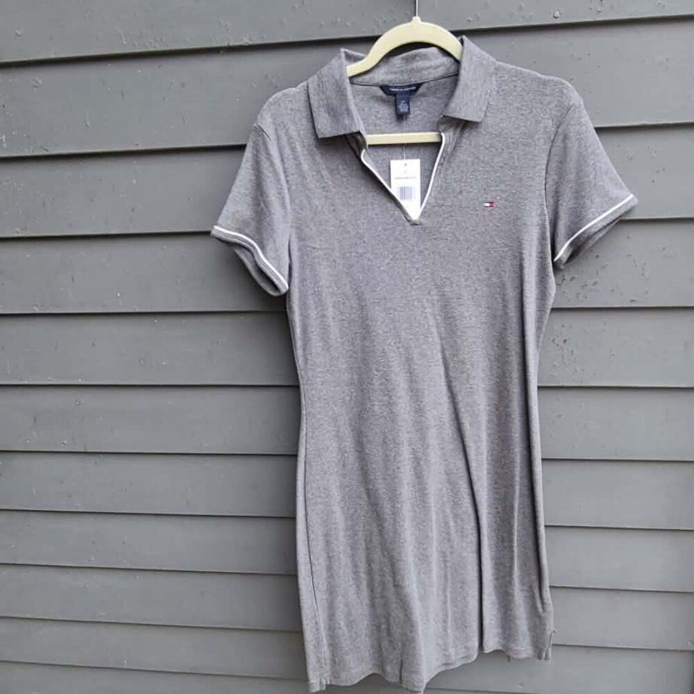 Tommy Hilfiger Gray Polo-Style Mini Dress